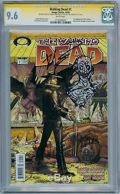 The Walking Dead #1 Cgc 9.6 Signature Series Signed Kirkman Sketch Moore Image