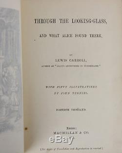 Through the Looking-Glass LEWIS CARROLL SIGNED Presentation Copy 1877 Alice