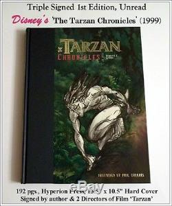 UNREAD Disney Out of Prnt'Tarzan Chronicles' Art Book Signed 3x 1st Edition COA
