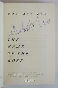 Umberto Eco, William Weaver / THE NAME OF THE ROSE SIGNED 1st Edition 1983