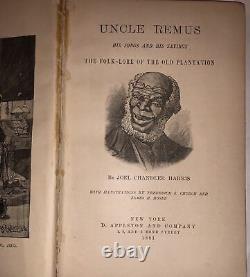 Uncle Remus His Songs and His Sayings/ Joel Chandler Harris 1881 1stEd Signed
