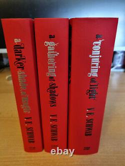 V E Schwab Darker Shade of Magic FULL TRILOGY 2 SIGNED Illumicrate Editions NEW