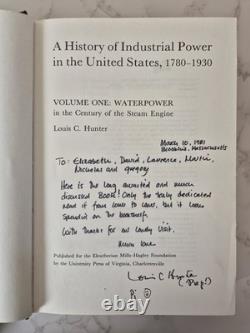 Waterpower Louis C. Hunter 1979 1st Edition SIGNED Industrial Power Of The US