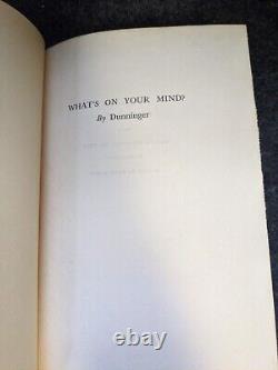 What's On Your Mind Telepathy by Dunninger 1st Edition 1944 SIGNED Rare Odd