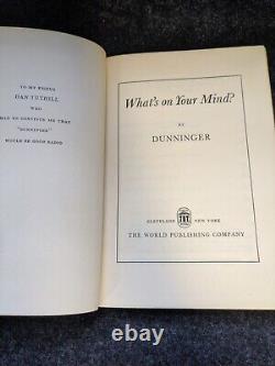 What's On Your Mind Telepathy by Dunninger 1st Edition 1944 SIGNED Rare Odd