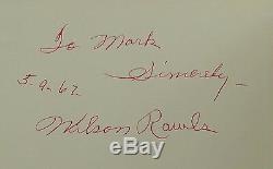 Where the Red Fern Grows SIGNED by WILSON RAWLS Stated First Edition 1st 1961