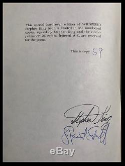 Whispers SIGNED by STEPHEN KING Limited Edition Cloth Bound Hardback 1/350