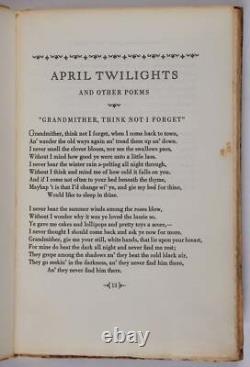 Willa Cather / April Twilights and Other Poems SIGNED 1st Edition 1923